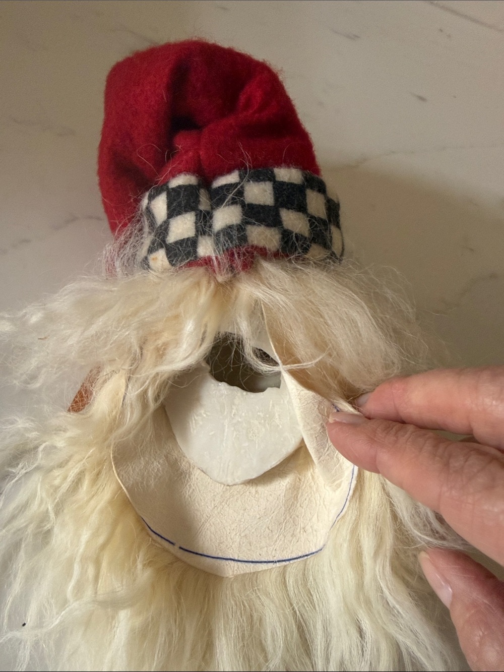 Handcrafted Santa Tree Topper Real Fur Beard - Picture 7 of 10